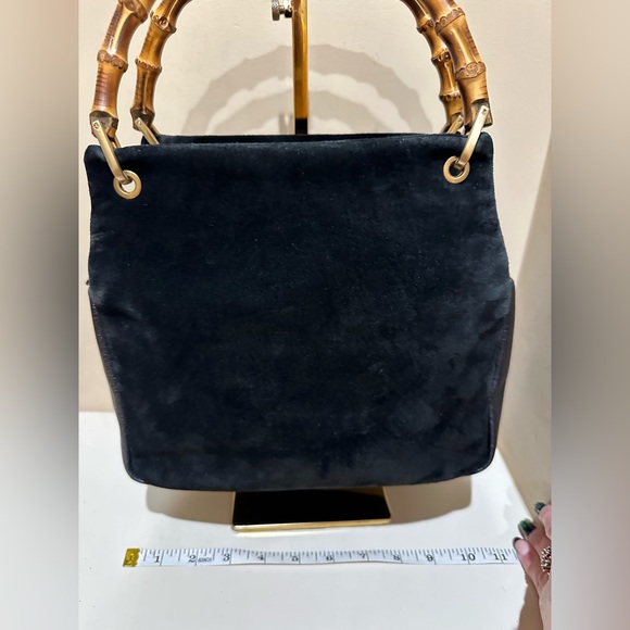 Gucci Suede Bamboo Black Handbag - Picture 8 of 9